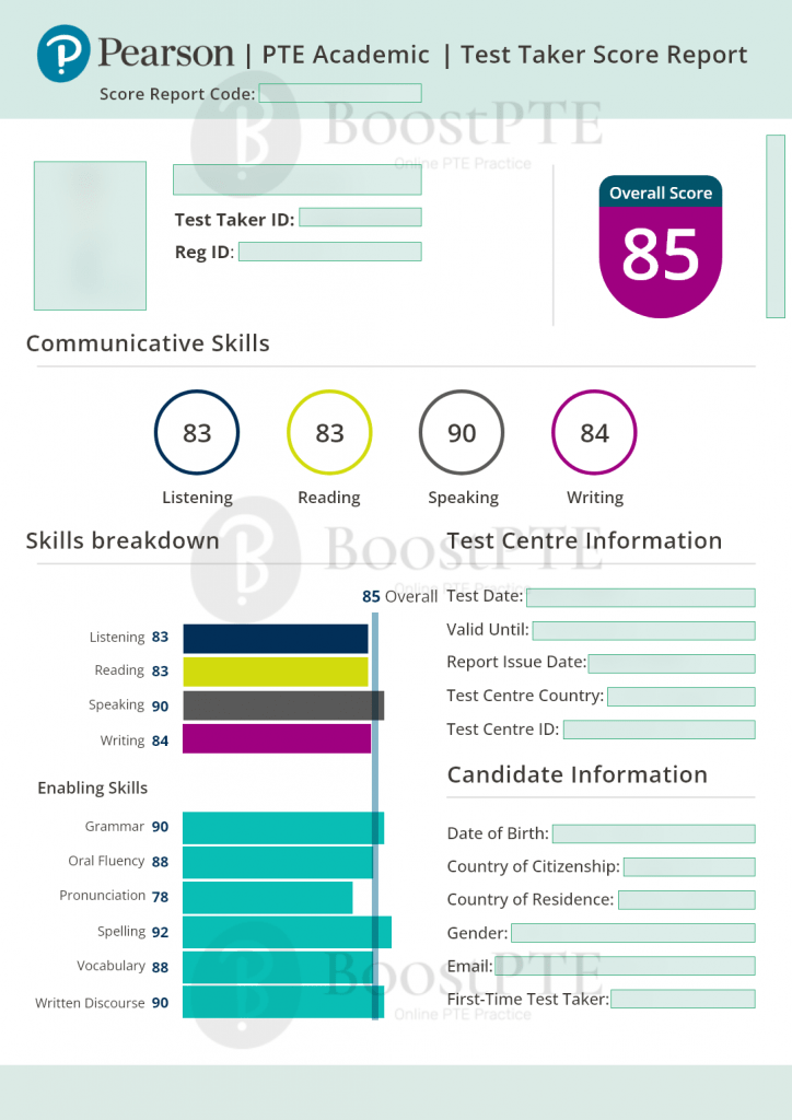 Jaxx Firth - PTE 85 Score Report | BoostPTE.com